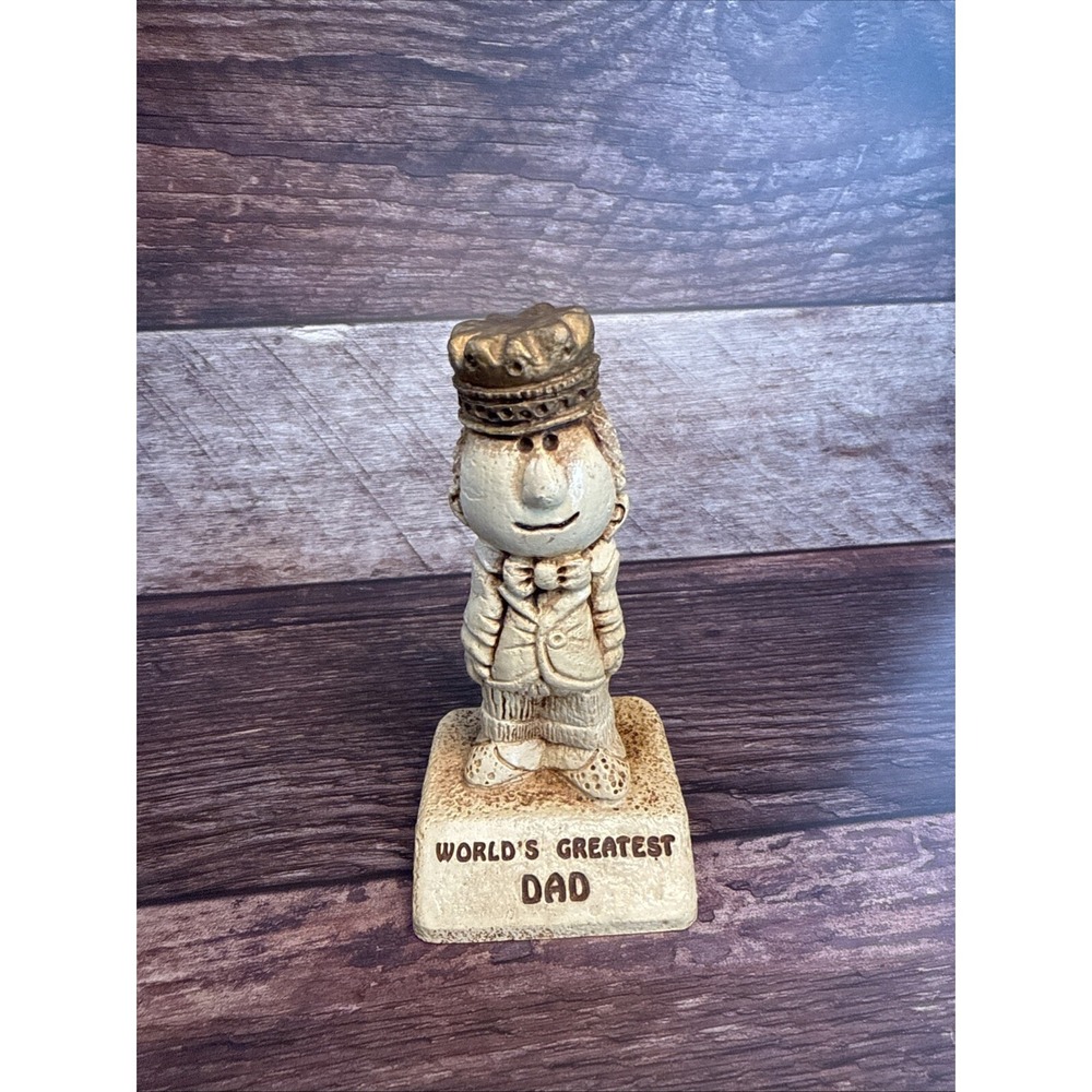 Vintage 1970 Paula World's Greatest Dad Statue Figurine 5.5"